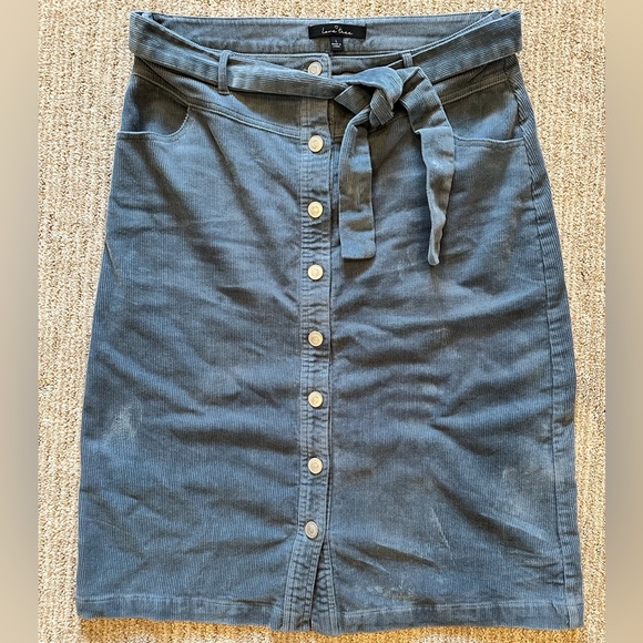 Love Tree Dresses & Skirts - Blue velvet ribbed skirt